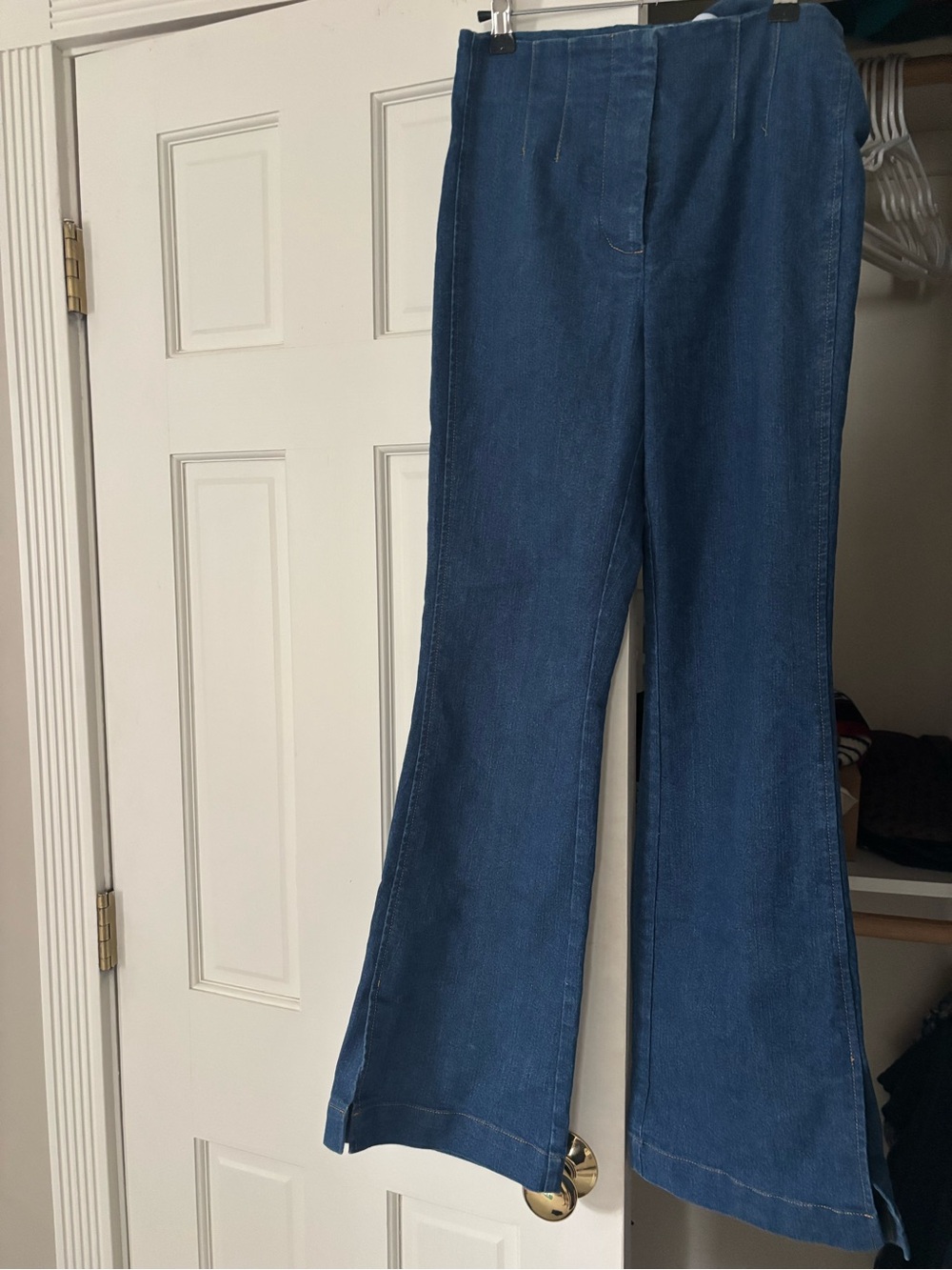 Jason Wu Dark Blue Denim Jeggings with Gold Hardware